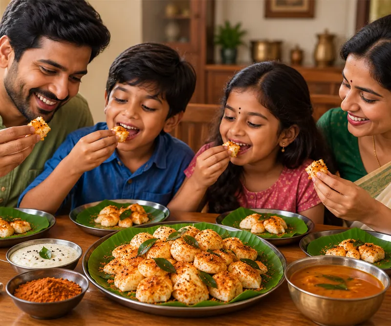 Kanchipuram idli with pepper and cumin, made from Goodli batter
